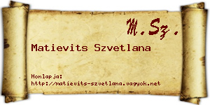 Matievits Szvetlana névjegykártya